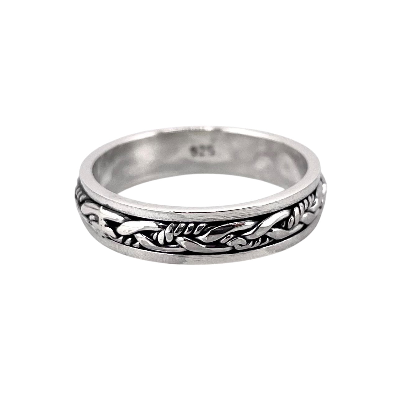 Braid Rope Spinner Ring Sterling Silver