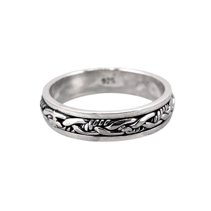 Braid Rope Spinner Ring Sterling Silver