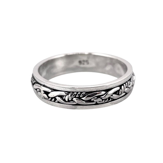 Braid Rope Spinner Ring Sterling Silver