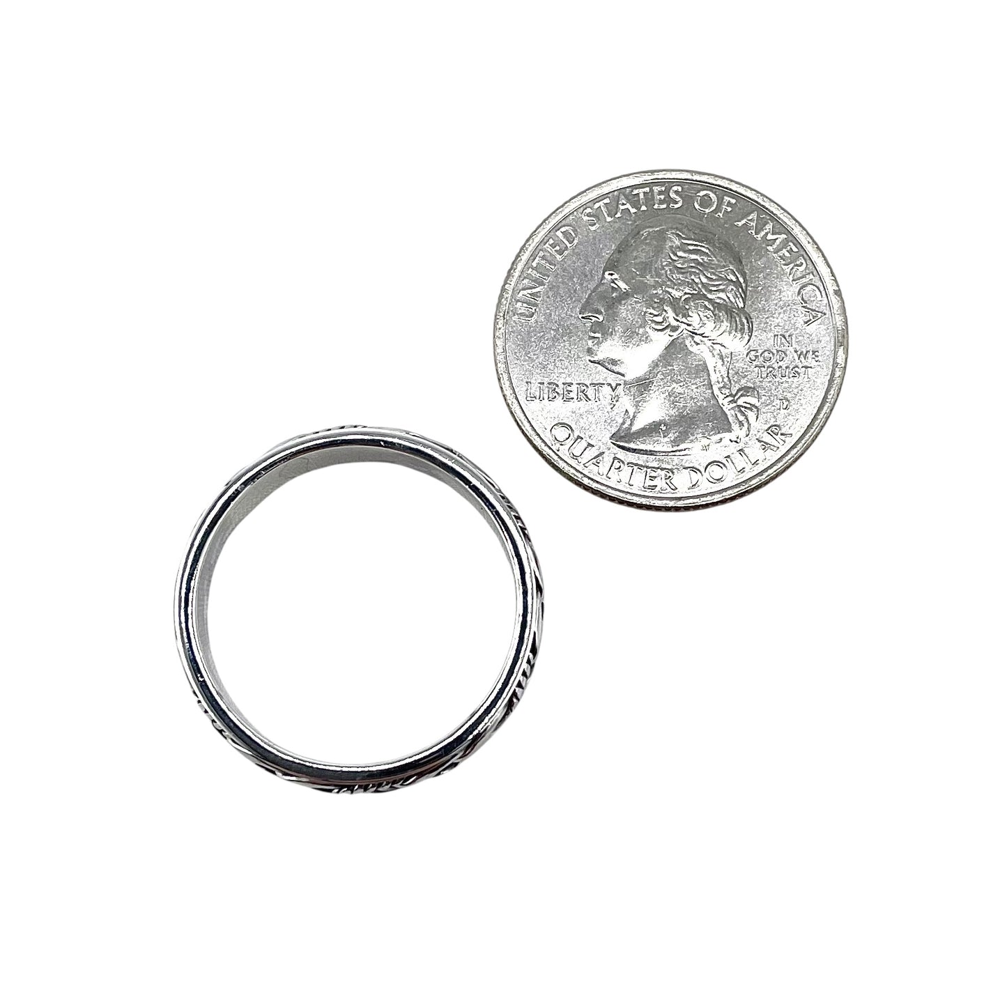 Braid Rope Spinner Ring Sterling Silver