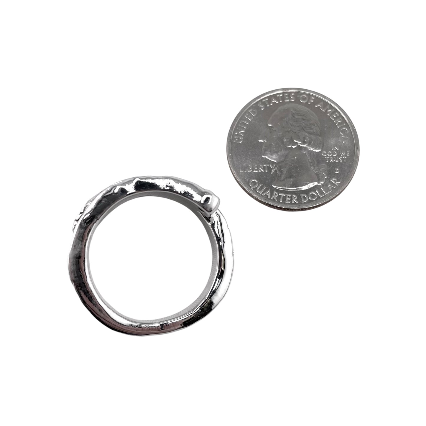 Hammered Pattern Wrap Ring Sterling Silver