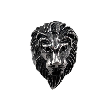 Lion Head Ring Sterling Silver