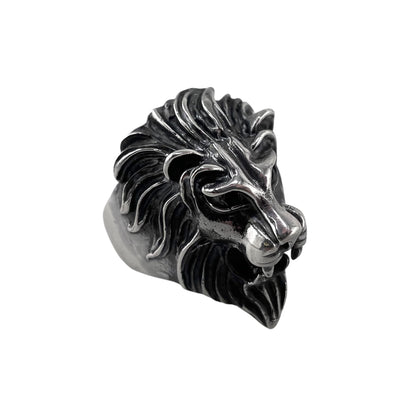 Lion Head Ring Sterling Silver