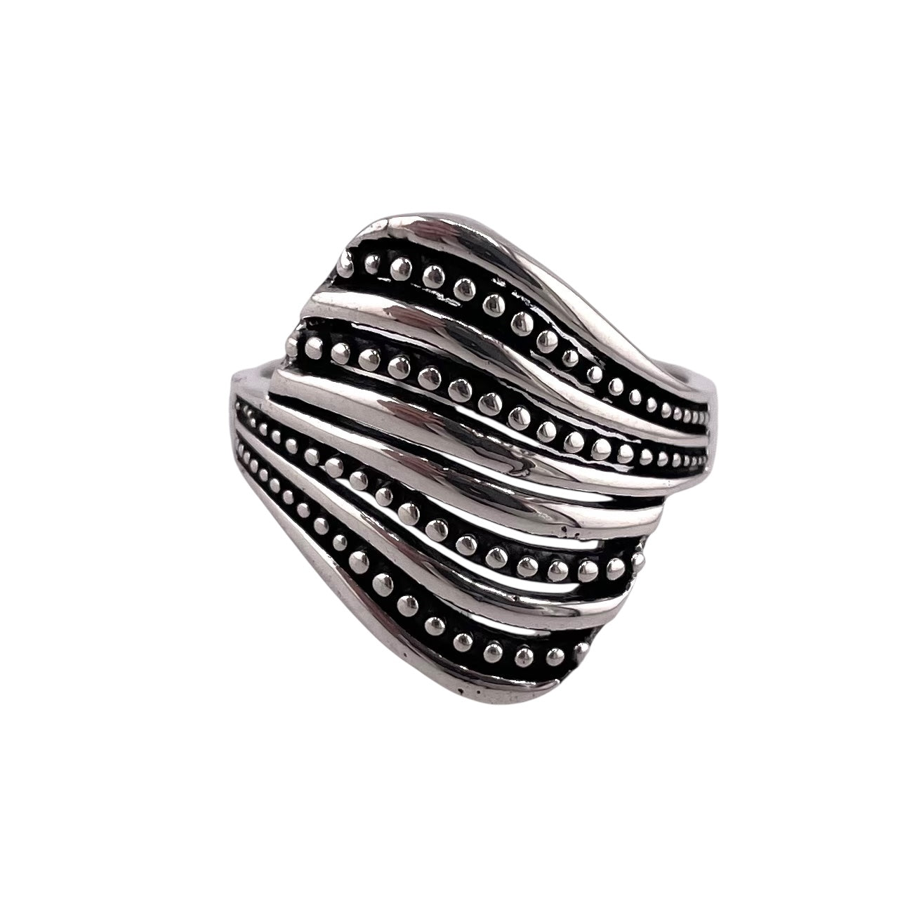 Wrap Bead Row Ring Sterling Silver