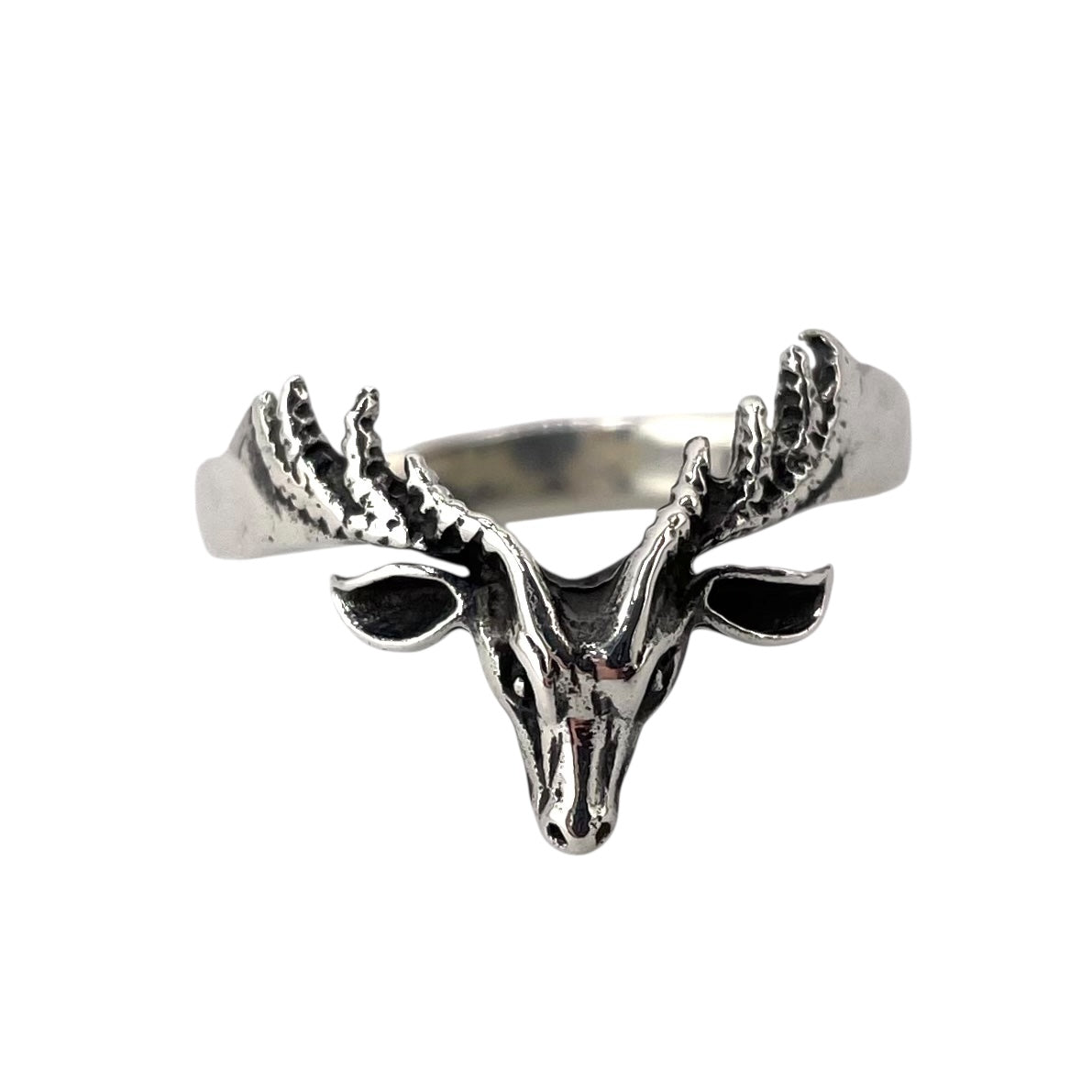 Deer Head Ring Sterling Silver