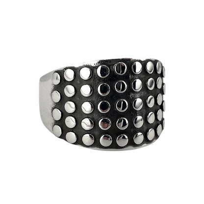 Round Bead Row Ring Sterling Silver