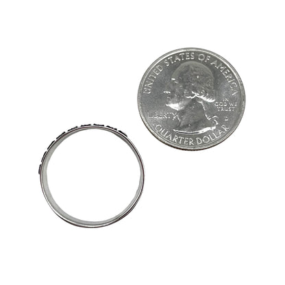 Round Bead Row Ring Sterling Silver