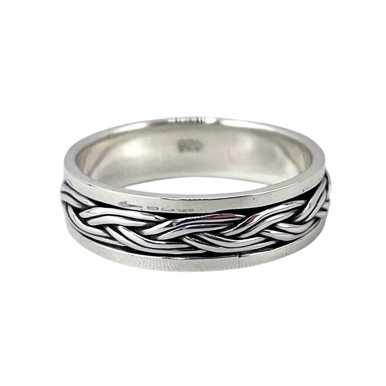 Braid Weave Spinner Ring Sterling Silver