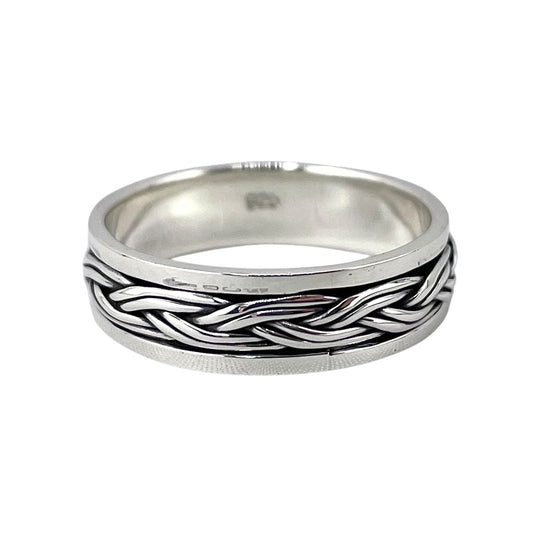 Braid Weave Spinner Ring Sterling Silver