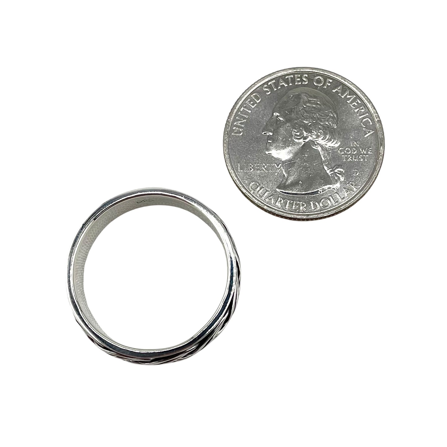 Braid Weave Spinner Ring Sterling Silver