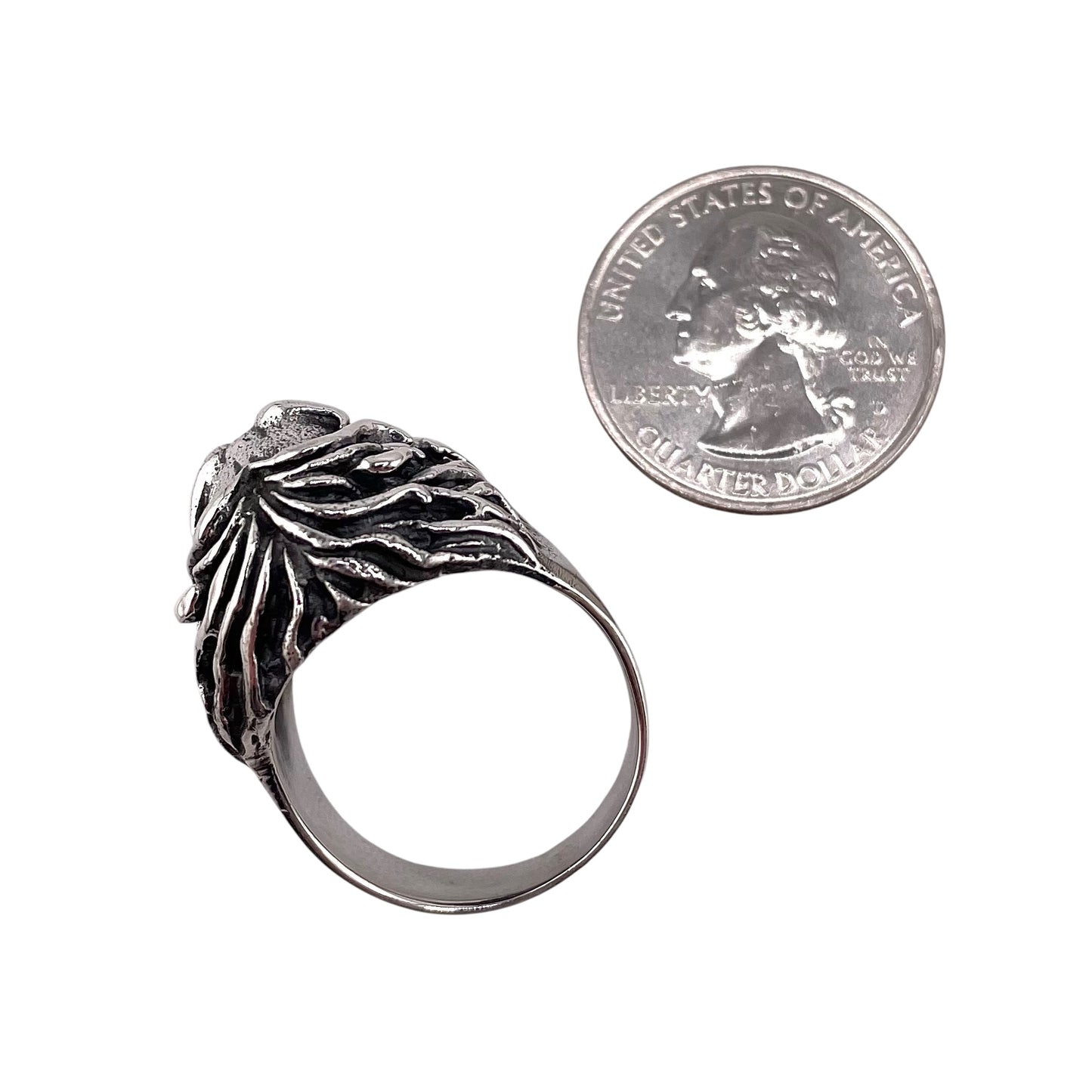 Lion Head Ring Sterling Silver