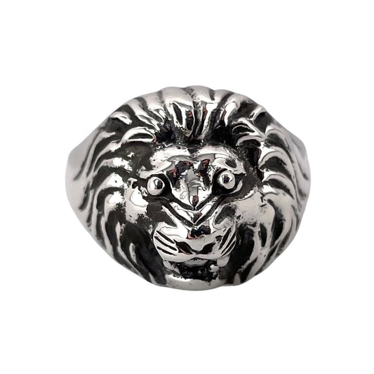 Lion Head Ring Sterling Silver