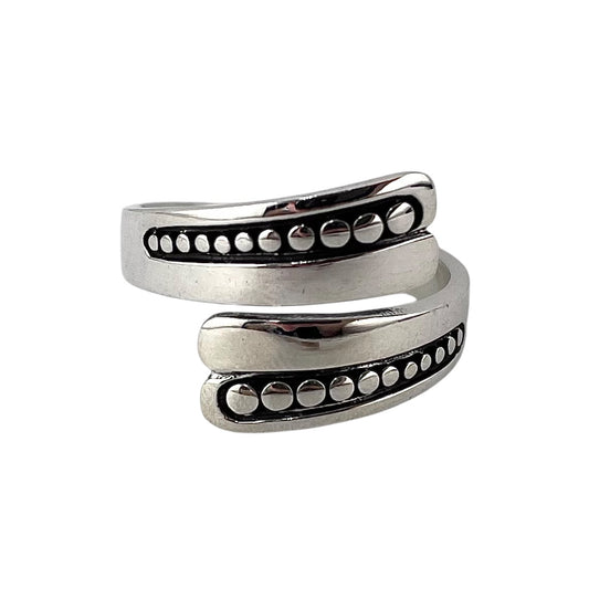 Round Dot Wrap Ring Sterling Silver