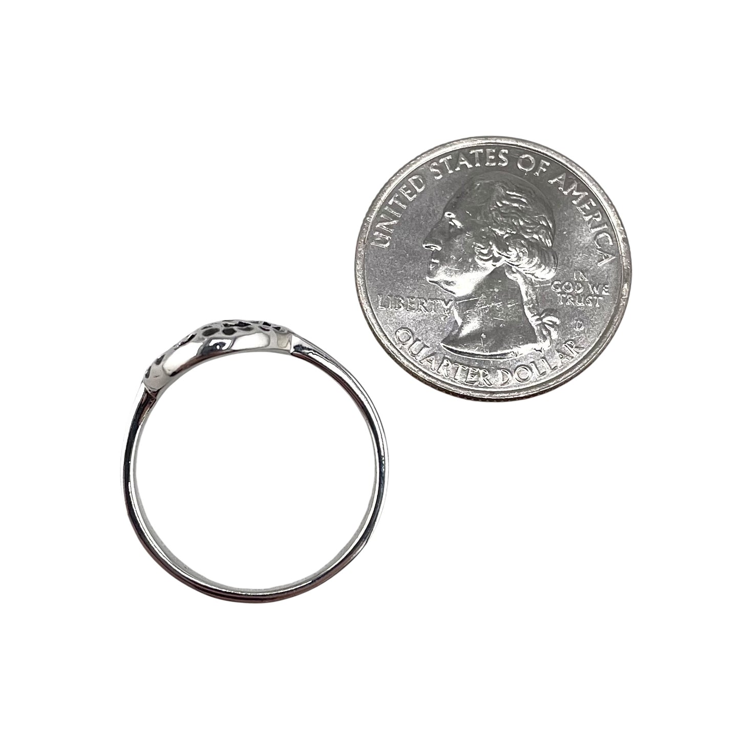 Hammered Peace Ring Sterling Silver