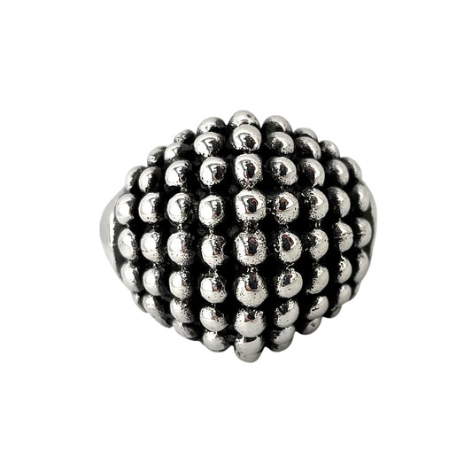 Round Bead Row Ring Sterling Silver