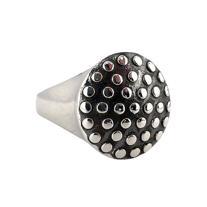 Circle Round Dot Ring Sterling Silver