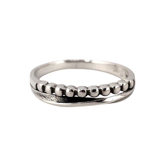 Bead Bar Ring Sterling Silver
