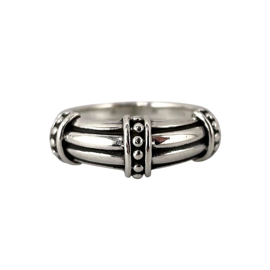 Bead Bar Ring Sterling Silver
