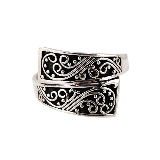 Swirl Bead Ring Sterling Silver