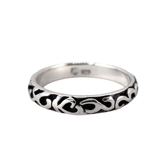 Swirl Bead Ring Sterling Silver