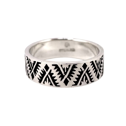 Pyramid Fire Ring Sterling Silver
