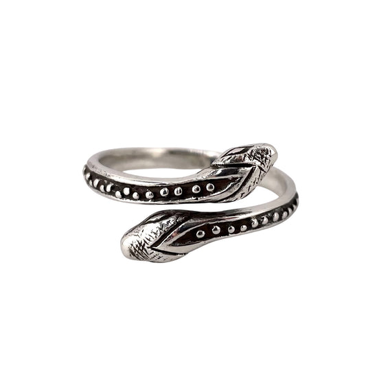 Two Head Snake Ring Sterling Silver