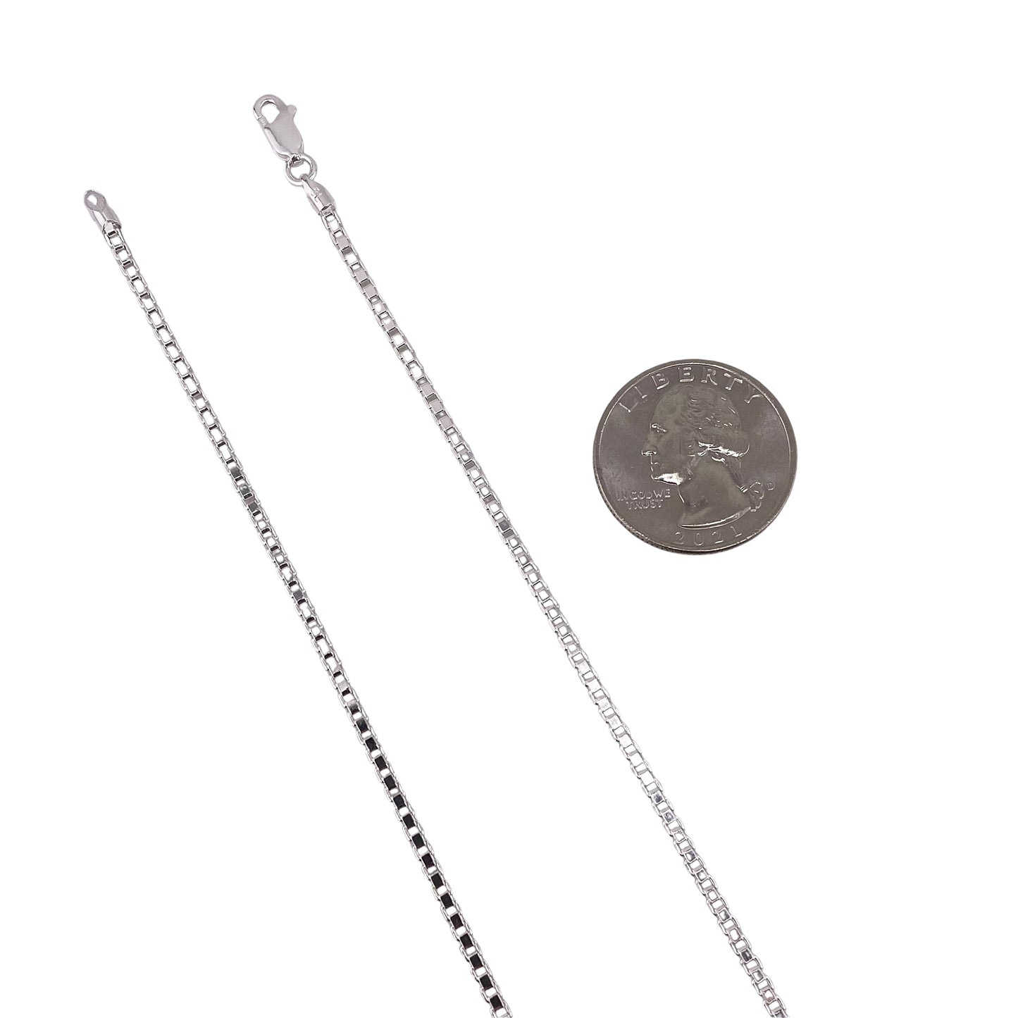 Sterling Silver Box 040 2mm Necklace Chain Italian Italy Solid .925 Jewelry