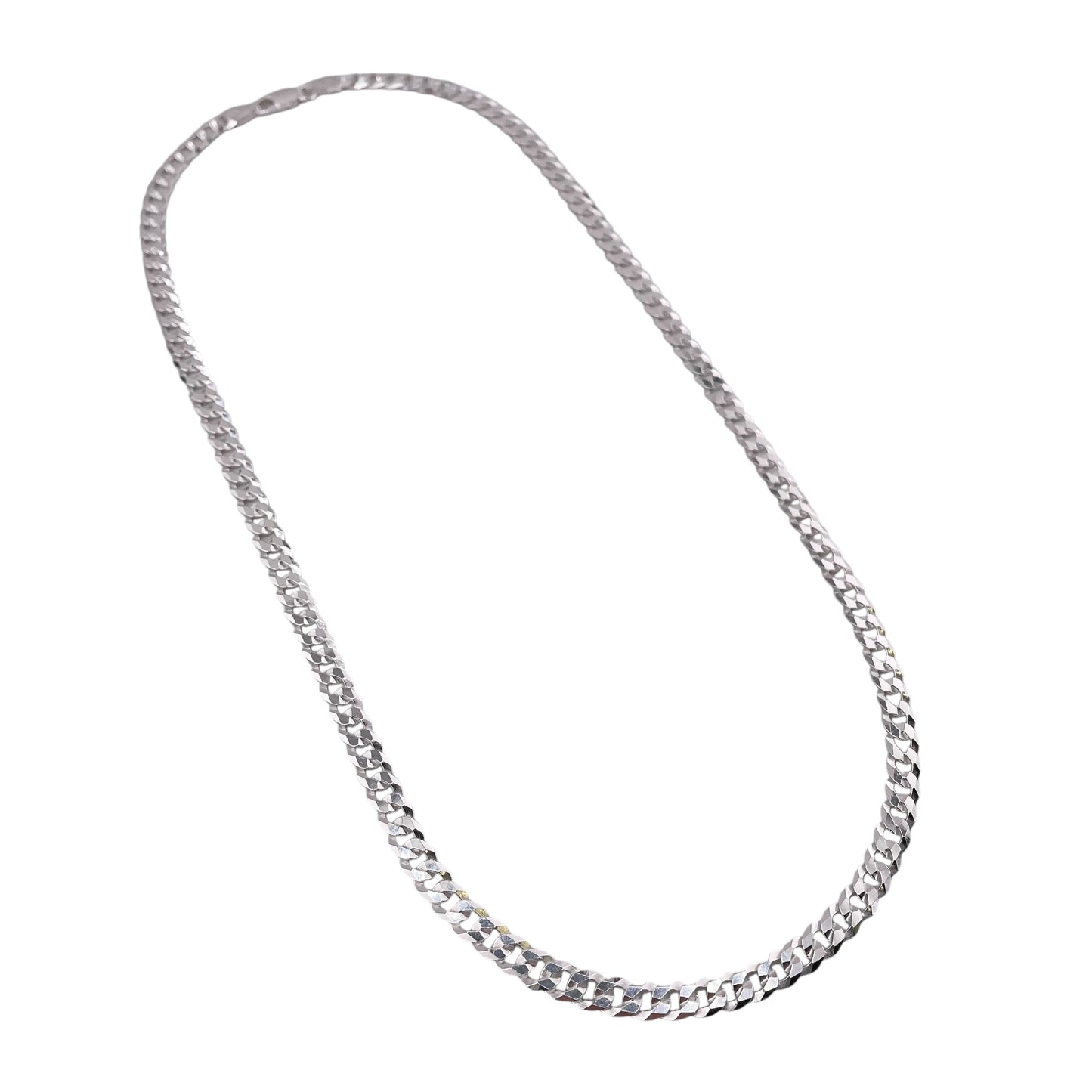 Sterling Silver Super Flat Curb 150 5.4mm Bracelet Chain Italian Italy Solid Mens Jewelry