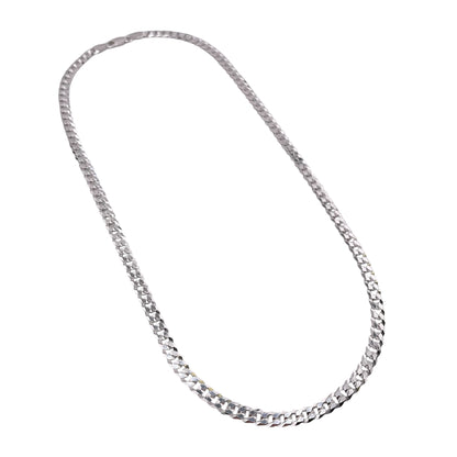Sterling Silver Super Flat Curb 150 5.4mm Bracelet Chain Italian Italy Solid Mens Jewelry