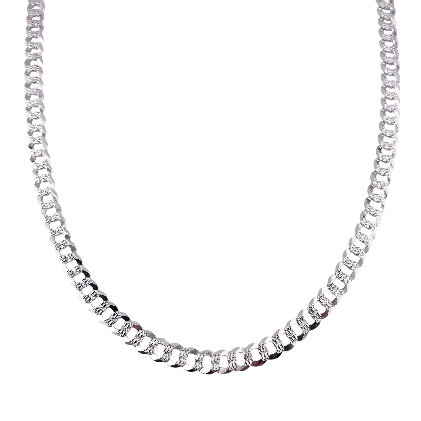 Sterling Silver Pave Super Flat Curb 200 8mm Bracelet Chain Italian Italy Solid Mens Jewelry