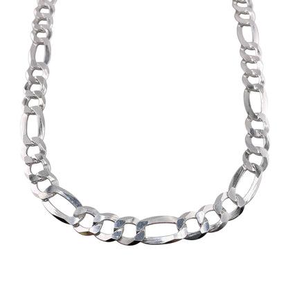 Sterling Silver Figaro Light 250 10.2mm Bracelet Chain Italian Italy Solid .925