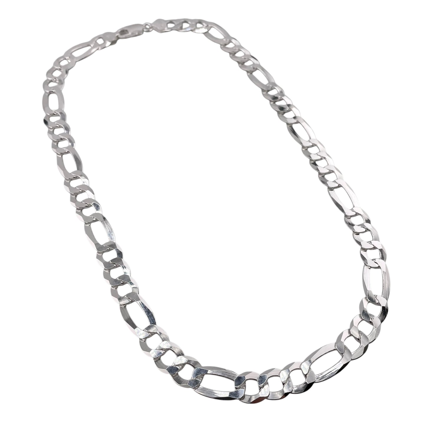 Sterling Silver Figaro Light 250 10.2mm Bracelet Chain Italian Italy Solid .925