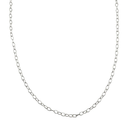 Sterling Silver D/C Oval Rolo 080 3.8mm Necklace Chain Italian Italy Solid .925 Jewelry