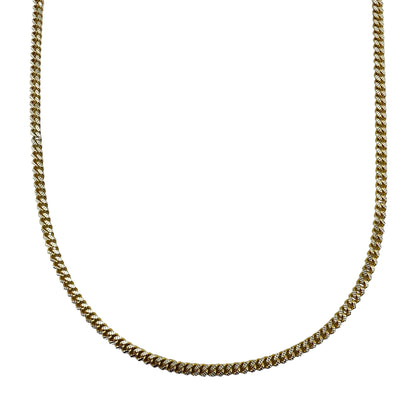 14K Gold over Sterling Silver Miami Cuban Pave 150 4.9mm Two Tone Chain Necklace Bracelet