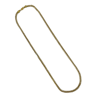 14K Gold over Sterling Silver Miami Cuban Pave 150 4.9mm Two Tone Chain Necklace Bracelet