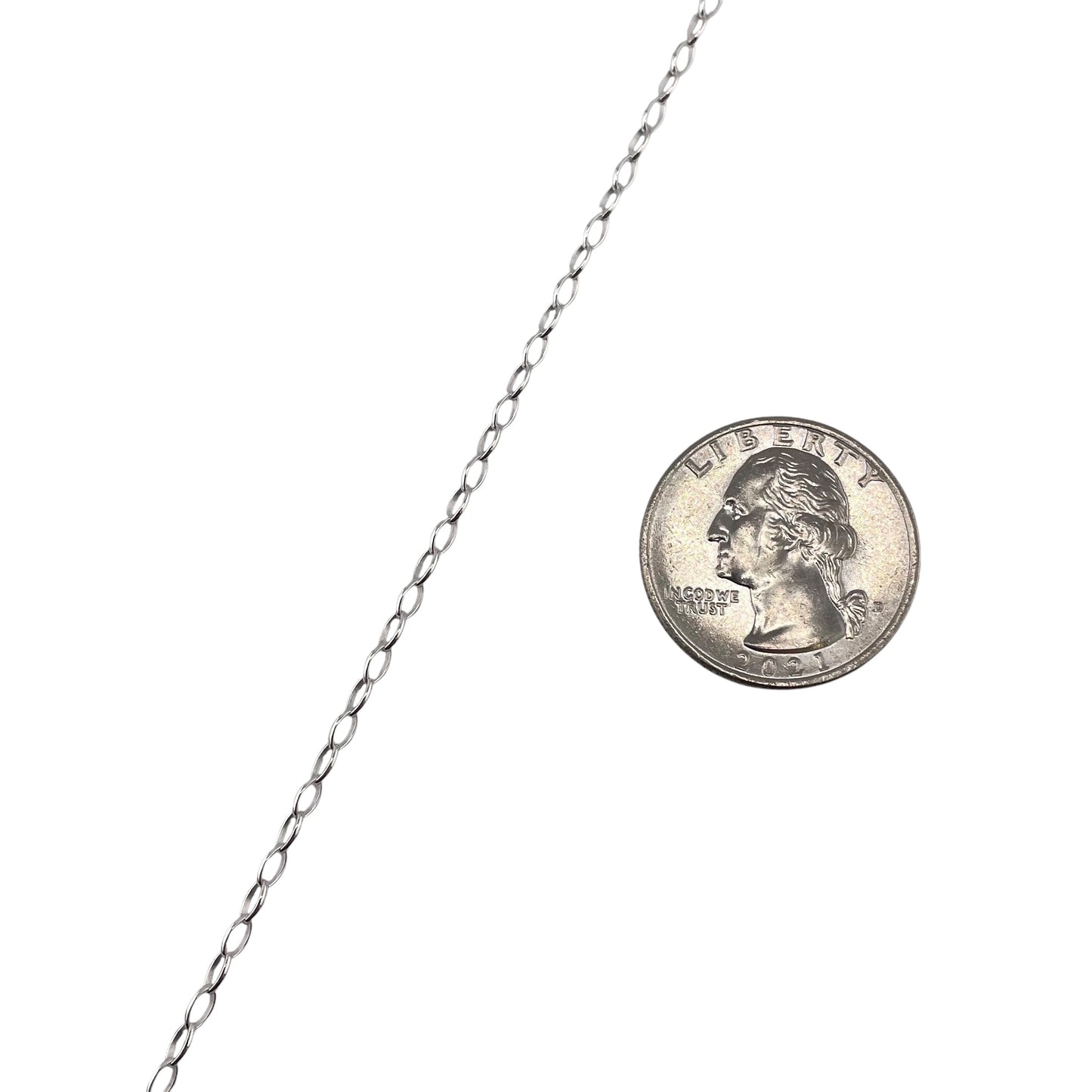 Sterling Silver Oval Rolo 030 2.2mm Bulk Chain (5 FT Pack)