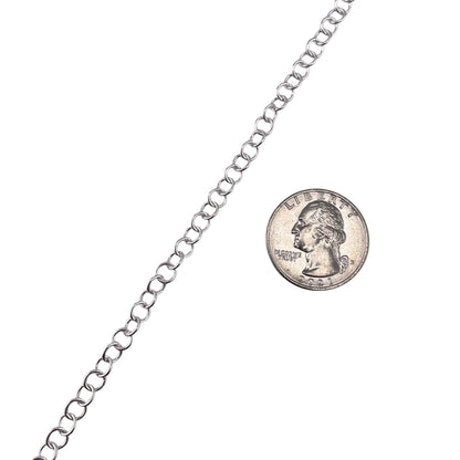 Sterling Silver Round Rolo 080 5mm Bulk Chain (5 FT Pack)
