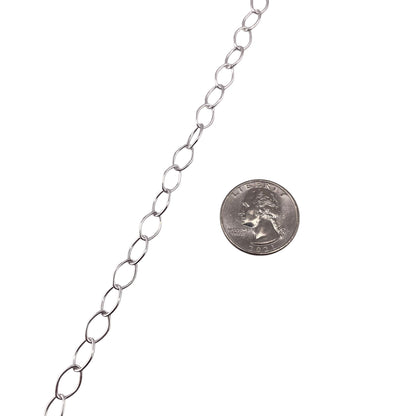 Sterling Silver Rombo Long 090 6.4mm Bulk Chain (5 FT Pack)