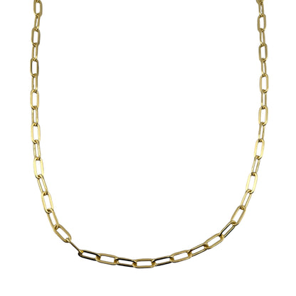 14K Gold over Sterling Silver Paper Clip Flat 120 4.6mm Two Tone Chain Necklace Bracelet