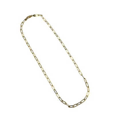 14K Gold over Sterling Silver Paper Clip Flat 120 4.6mm Two Tone Chain Necklace Bracelet