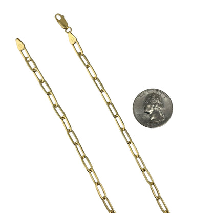 14K Gold over Sterling Silver Paper Clip Flat 120 4.6mm Two Tone Chain Necklace Bracelet