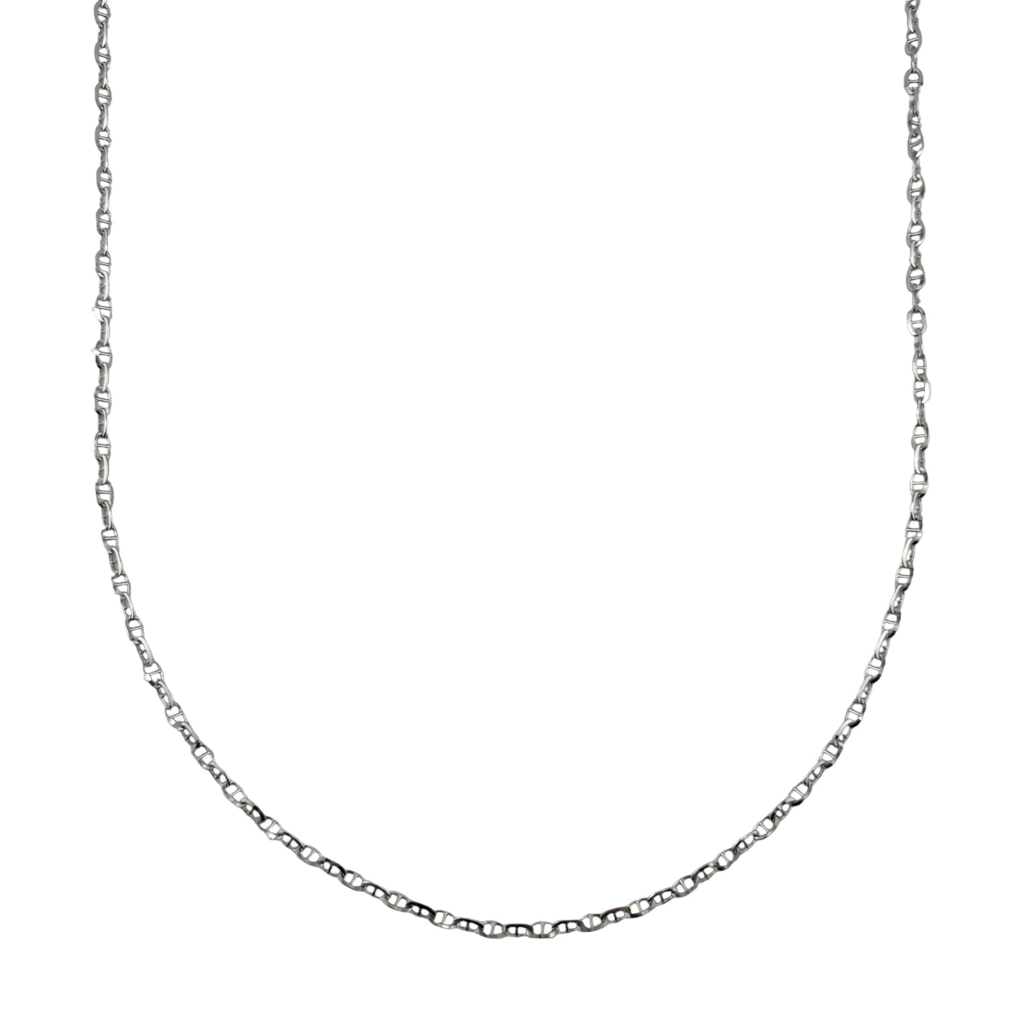 Sterling Silver Rhodium Brilluci 050 2.7mm Chain Necklace .925 Italy