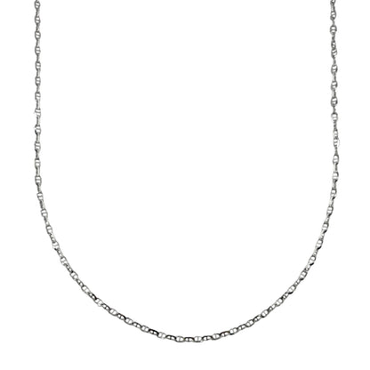 Sterling Silver Rhodium Brilluci 050 2.7mm Chain Necklace .925 Italy