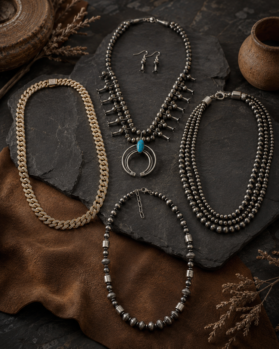 Select Lines necklaces