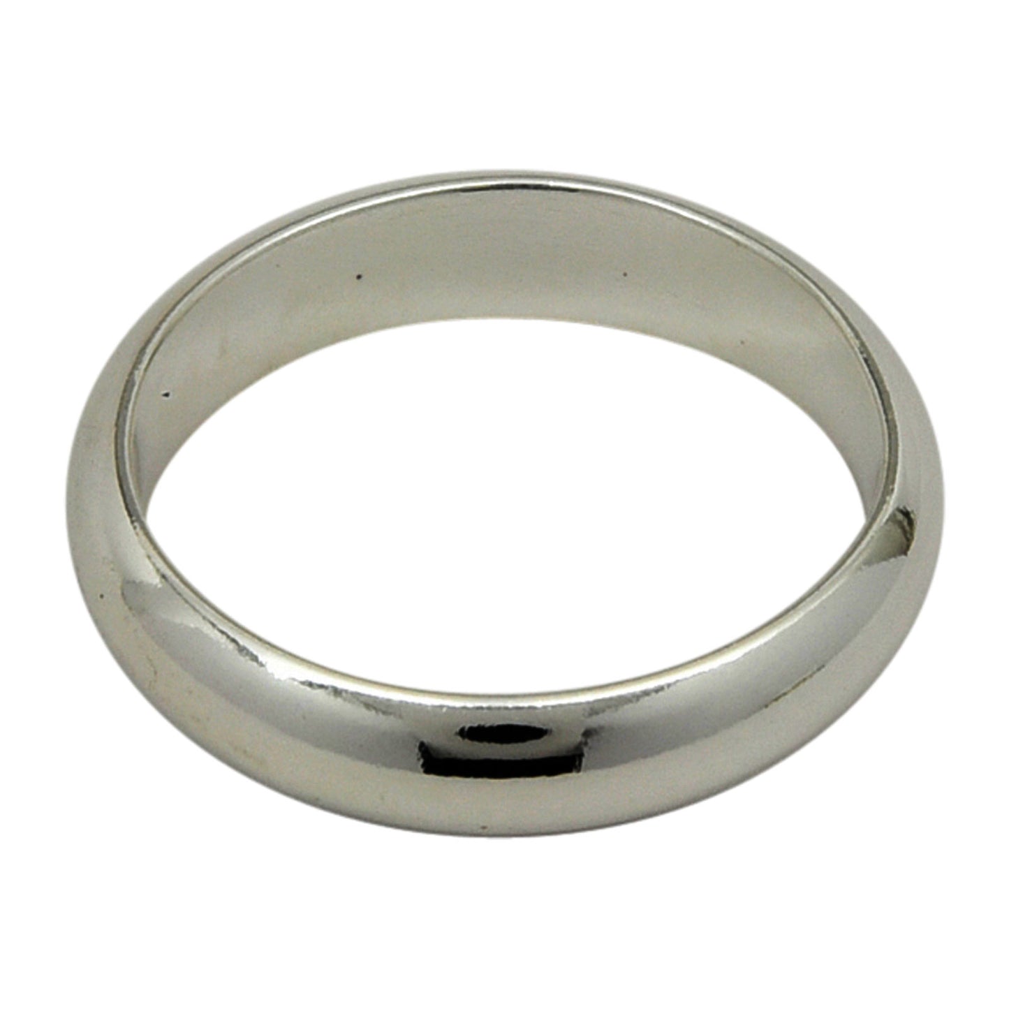 Sterling Silver 4mm Plain Half Round Wedding Band Ring Sizes 3-15