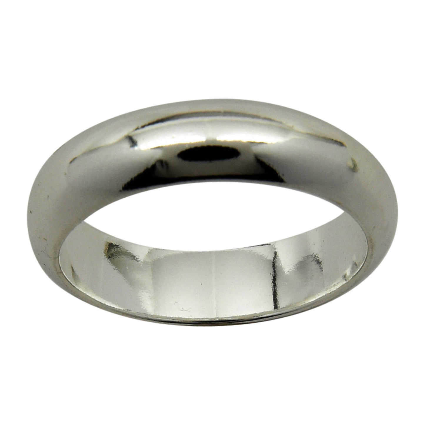 Sterling Silver 5mm Plain Half Round Wedding Band Ring Sizes 4-15