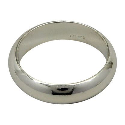 Sterling Silver 5mm Plain Half Round Wedding Band Ring Sizes 4-15