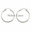 Sterling Silver 2mm x 30mm Polished Hinged Hoop Earrings Round Hollow Tube .925