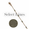 Rose Gold Sterling Silver Cable Station Oval Moon Bead 2-Tone Chain Necklace