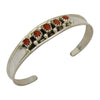 Elton Cadman Sterling Silver Navajo Coral 5-Stone Baby Bracelet